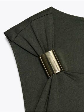 ZARA NEW❕ METALLIC APPLIQUE DRESS SIZE SMALL |REF 1026 151 Color MID GREEN NWT